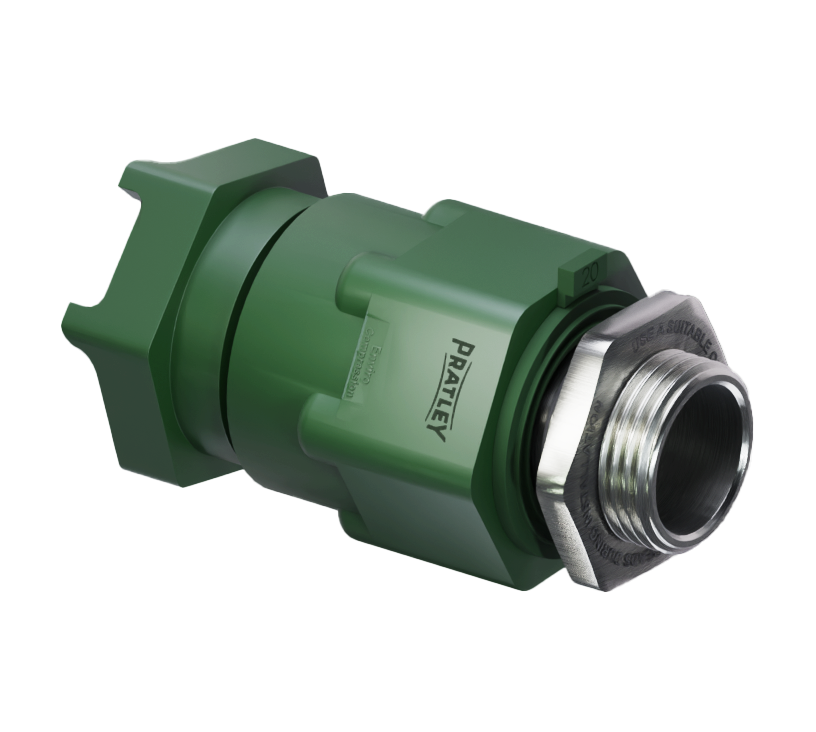 Model_Image_Pratley Stainless Steel Enviro Compression Ex e for Acidic Environments (Green) Cable Gland